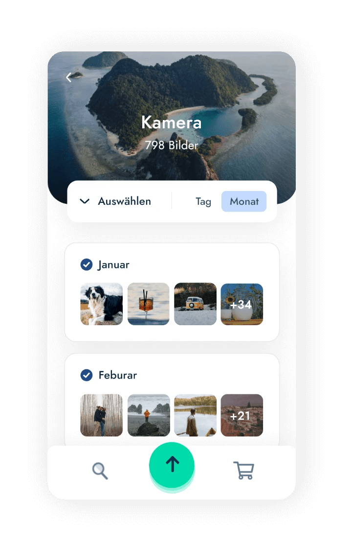 Monatsansicht in der Trio Handy App