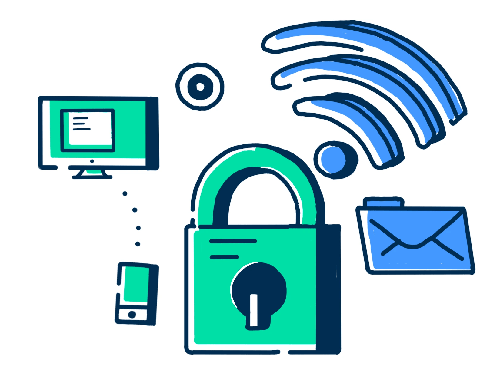 Illustration über die Sicherheit von der Trio App